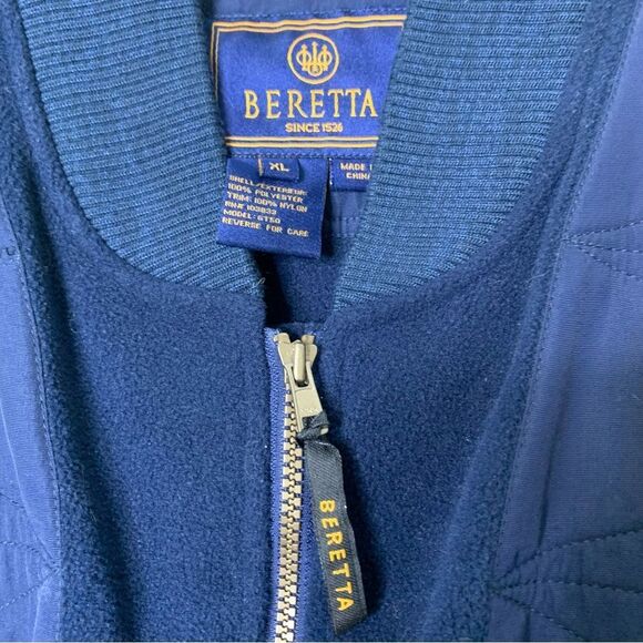 Beretta Men's Victory Fleece Shooting Jacket Hunting 2 Ways Zip Up Navy Blue XL - Picture 9 of 13